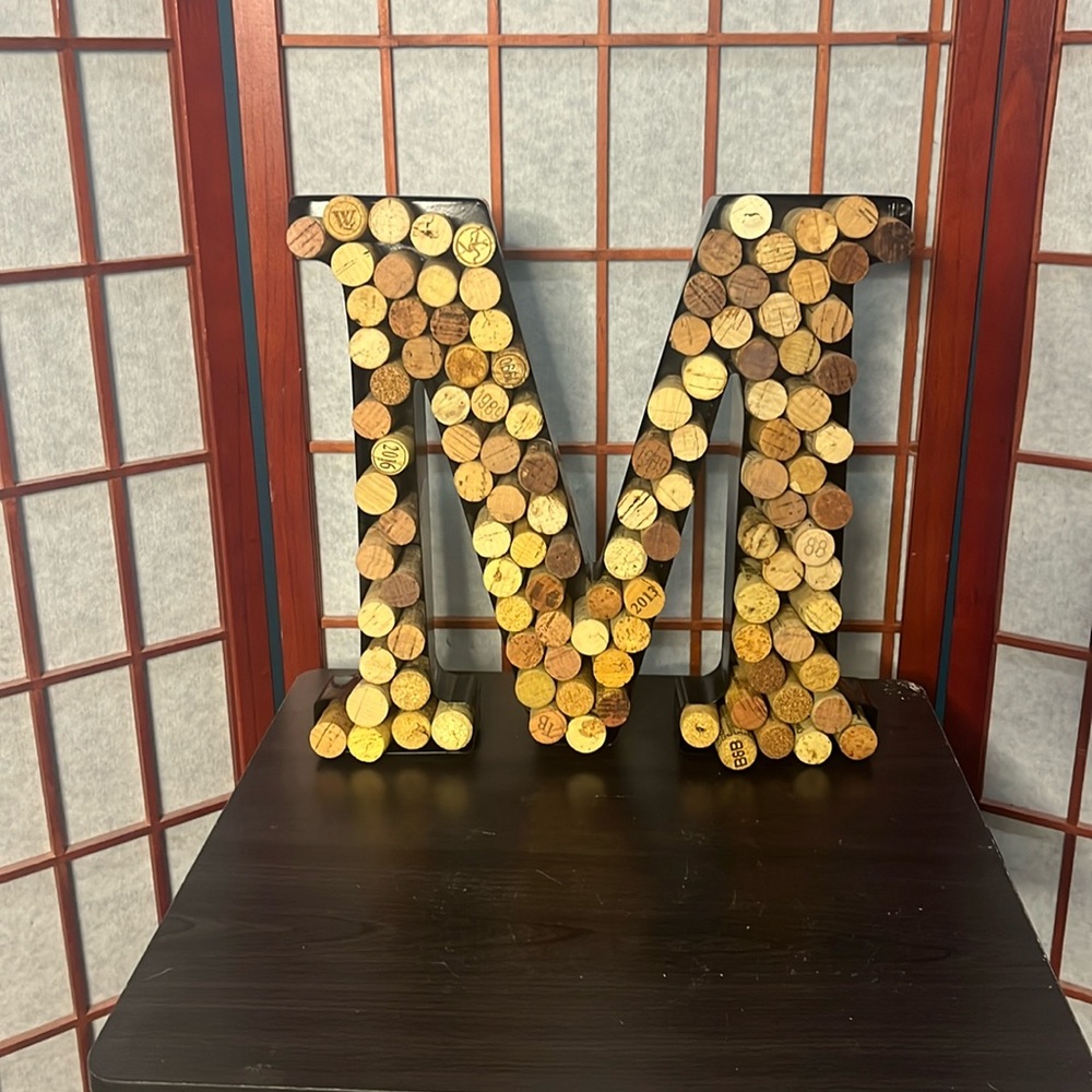 Home Decor Shabby Chic Letter M Filled with Wine Corks 🍷